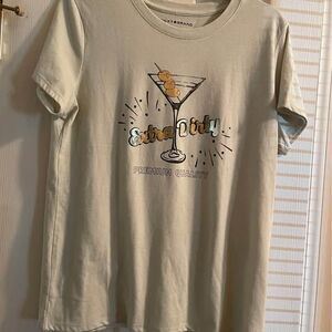 Women's Lucky Brand Size Medium Martini Graphic T-Shirt